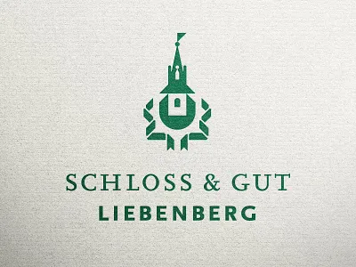 Schloss & Gut Liebenberg castle coat of arms crest emblem estate flag green heraldry tower window