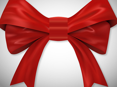 Red bow bow mesh present red ribbon