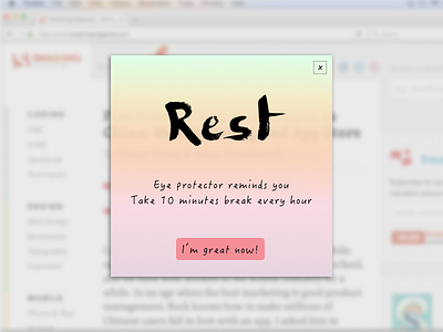 Rest - DailyUI #016 Popup/Overlay brush dailyui overlay pastel popup rest ui ux