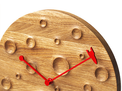 Around the Moon in 60 Minutes clock design driibbble fajno fajnodesign industrial moon product rocket space wood