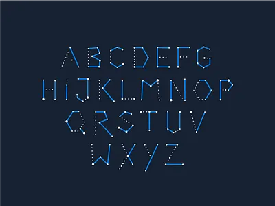 Space Alphabet constellation lettering letters space stars type