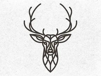 Stag illustration ink lines pen