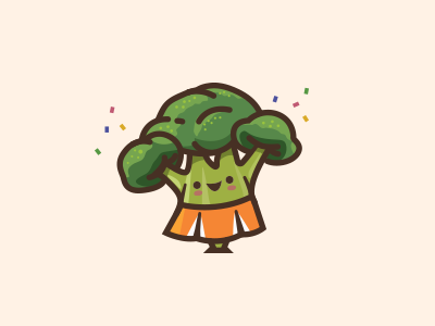 Broccoli Cheerleader broccoli green healthy icon illustration logo veggies