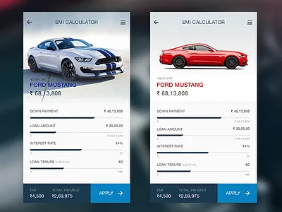 Daily UI#004 Emi Calculator 100 days ui challenge daily ui 004 emi calculator finance loan ui vehicle finance
