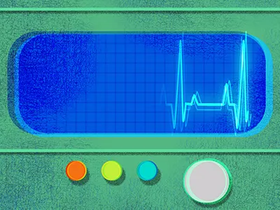 EKG machine color ekg medical retro texture