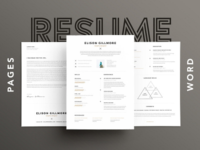 Resume CV | Pages Word PDF a4 cv document docx mac pages print resume template us win word