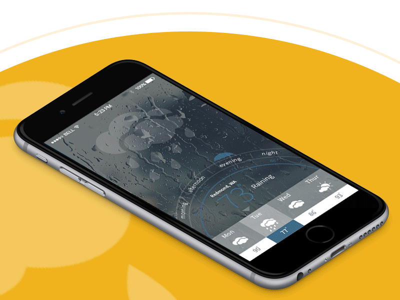 Weather App for iOS animation aplication app dribbble ios iphone photoshop shot weather app ios