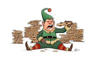 Cookie Elf characters christmas cookies elf illustration