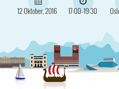 Save the date architecture cityscape illustration oslo