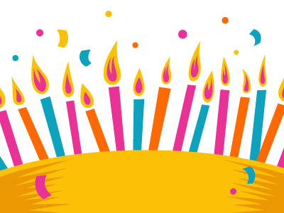 Birthday Illustration 2 birthday bow cake candles celebration confetti flame party ribbon