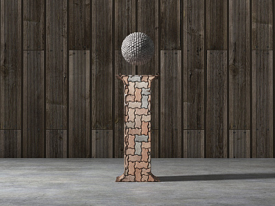 I 36 days of type brick c4d cinema 4d concrete i letter i stone wood