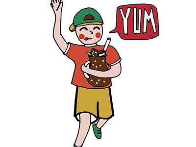 Cafe Illustration boy chocolate cute doodle drawing drink illustration kid oreo playground pretty typography