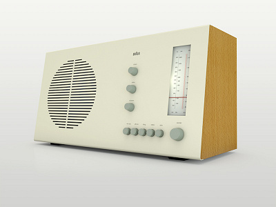 3D render of a Braun RT 20 Radio by Dieter Rams 3d product 3d product render 3d render