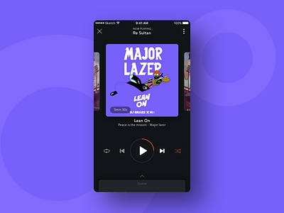 Music player screen dark mobile music player ui