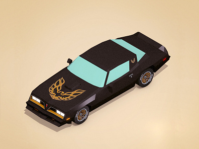 Trans Am Bandit 3d model 3d modelling axonometric c4d car cinema4d digital illustration illustration low poly lowpoly pontiac trans am