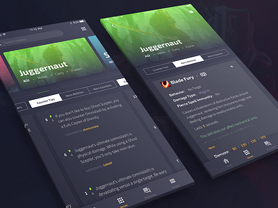 Dota App - UI Concept app dota game interface iphone ui ux