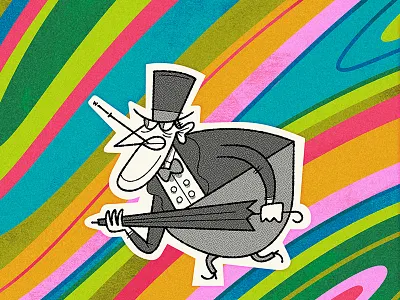 Batman '66 Penguin andrew kolb batman batman 66 illustration kolbisneat penguin psychedelic