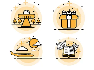 2 gift icon line logo mbe plane yellow