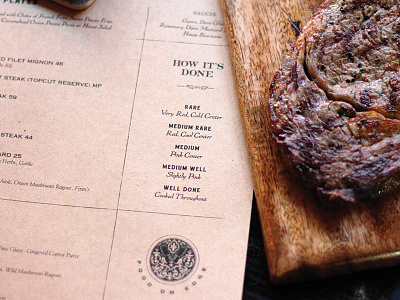 BS Co. Menus booklyn brand development branding copy eat meat menu restaurant steak steakhouse wood