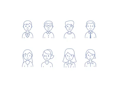 Chat Spot Characters characters line icon men woman