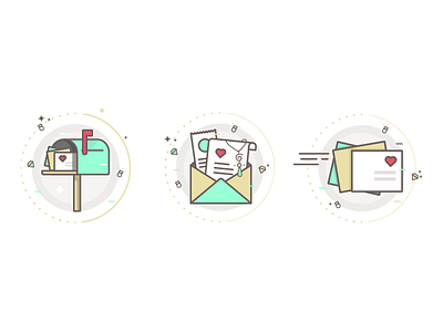 Email Sign Up Icons email flat design illustration inbox line mail subscription