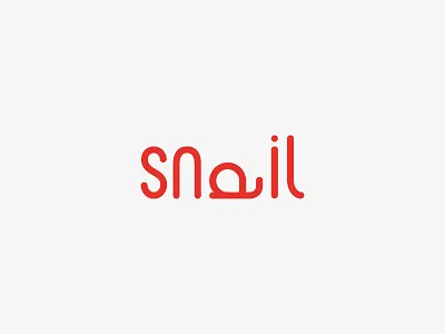 Snail creative font idea less is more. lettering logo logodesign logotype minimal sans serif snail word as image