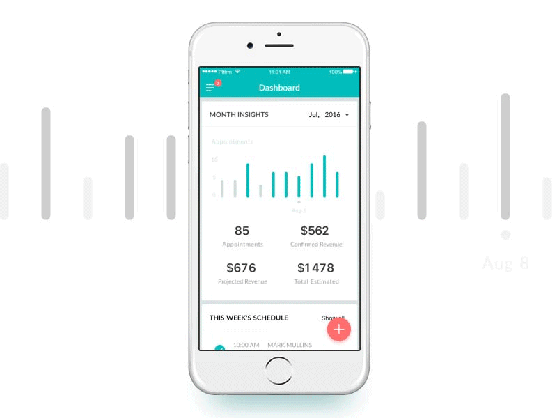 Mobile Dashboard analytics animation chart dashboard data gif graph ixd mobile stats ui ux