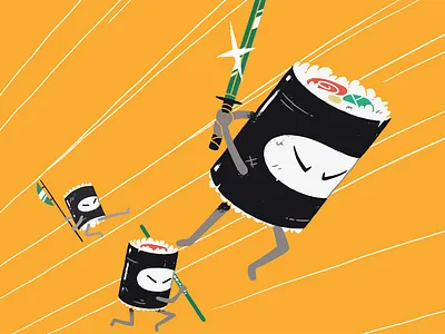 Ninja Sushi animation character illustration motion design ninja sushi