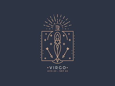 Virgo period ;) astrology emblem geometric icon icons illustration line icon outline poster sign symmetry zodiac