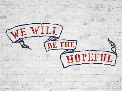 Hopeful banner handlettering typography