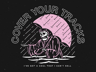Cover Your Tracks - Rain apparel apparel design band band tee clothing design merch merch design rain shirt shirt design skeleton tshirt