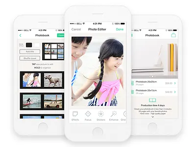 Printbox Photo book editor app for iOS download free ios mobile mobile app sketch ui uig studio