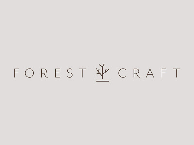 Forest Craft branding folk indie logo minimal tree wood