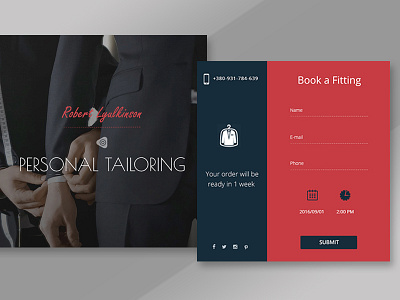 Men's tailor shop dailyui fitting lviv man needlework red suit tailor ui ukraine ux website