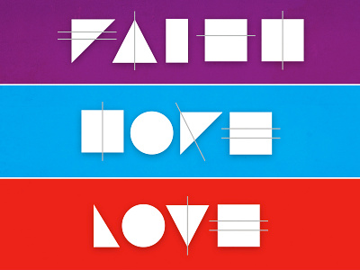 Faith | Hope | Love abstract design type
