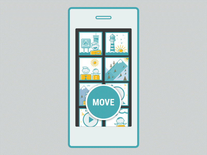 Photo App Onboarding Animation after effects animated gif animation app onboarding explainer graphics flat illustration motion design onboarding photo grid ui animation