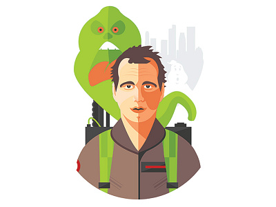 Venkman bill murray ghost ghostbusters illustration movie