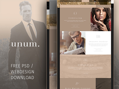 Freebie | UNUM. Free PSD / portfolio template elegant free freebie personal portfolio psd template unum