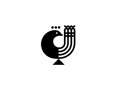 Peacock bird brand branding icon logo logotype mark minimal monogram peacock simplicity