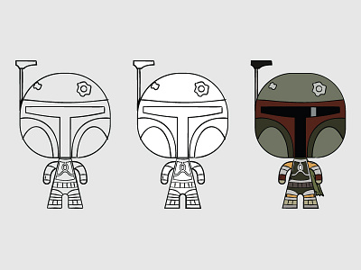 Boba Fett boba fett cartoon character design illustration star wars vector