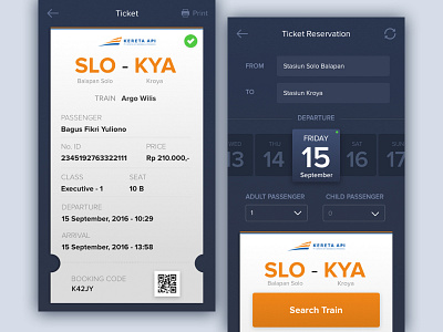 Train Ticket app apps boarding pass ios iphone kereta api ticket train ui ux