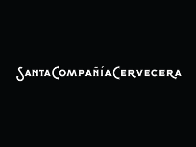 Santa Compañía Cervecera beer lettering logo