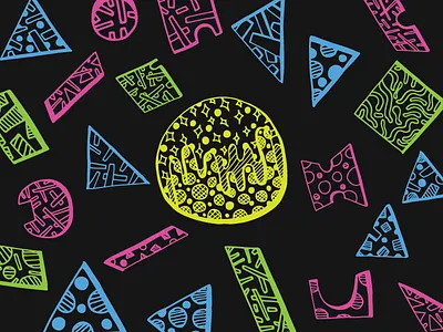 Big Bang / 80s Trapper Keeper 80s big bang geometric hand drawn illustration shapes trapper keeper