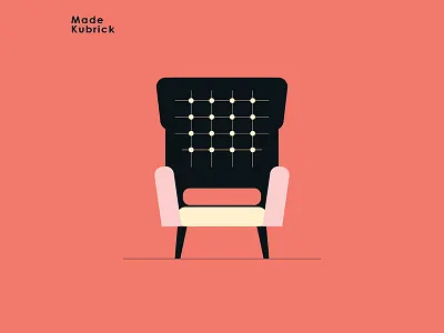 Made - Kubrick chair design illustration kubrick made furniture made.com reading chair retro vector illustration vintage