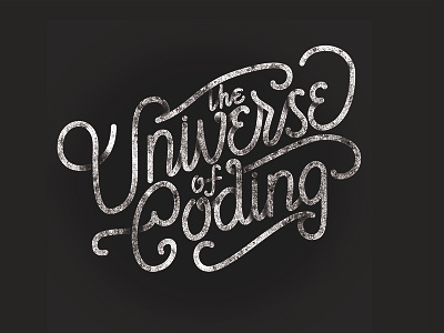 The universe of coding. goshawaf illustration lettering space type typography