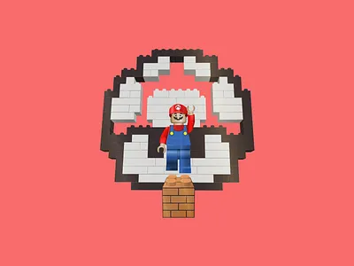 Brick Breaker brick cap game jump lego mushroom mustache nintendo super mario