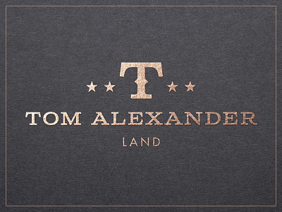 Tom Alexander Land Logo branding copper logo monogram ranch real estate star t texas woodtype