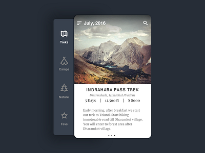 Trek article adventure minimal mobile reading sketch text ui