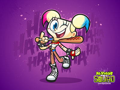 Deedee X Harley Quinn cartoon logo cartoon network dc dc comics dee dee dexters laboratory harley quinn mascot mascot design suicide squad vector