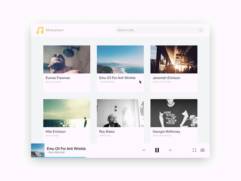 Musicplayer ae ai design dribbble gif ins ps ui